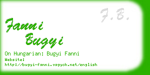 fanni bugyi business card